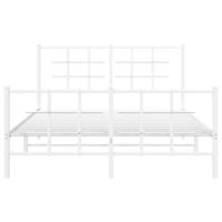 Bedframe met hoofd- en voeteneinde metaal wit 140x200 cm - thumbnail