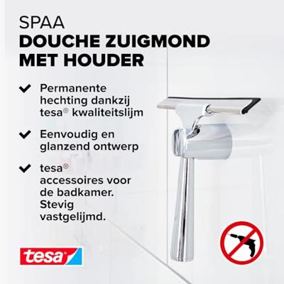 tesa 40345-00000-00 SPAA Douchewisser Lijm Chroom (glanzend) Incl. houder tesa 40345-00000-00 SPAA Douchewisser Lijm Chroom (glanzend) Incl. houder
