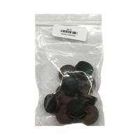 Glijder bruin rond Ø 2,4 cm en hoogte 1 cm van kunststof - 10 stuks - thumbnail