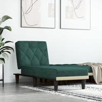 Chaise longue fluweel donkergroen - thumbnail