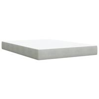 Boxspring met matras fluweel lichtgrijs 160x200 cm - thumbnail