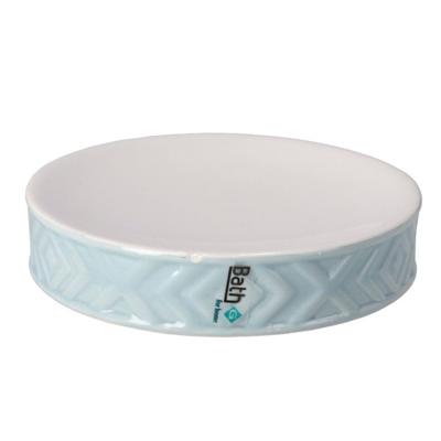 Zeephouder/zeepbakje blauw/wit keramiek 10 cm   -