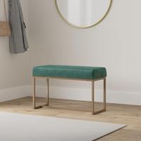 Bankje 80 cm fluweel groen - thumbnail