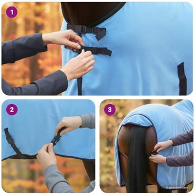 VidaXL Paardendeken volledige aqua polyester