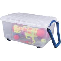 Really Useful Box opbergkoffer op wieltjes 64 l, transparant - thumbnail