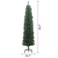 Kunstkerstboom met standaard smal 210 cm PVC groen - thumbnail