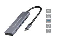 USB-HUB Conceptronic 110520207101 Grijs 100 W - thumbnail