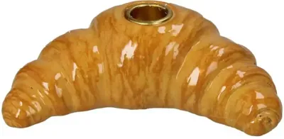 Kersten kandelaar polyresin croissant 16.5x9x5.5cm bruin
