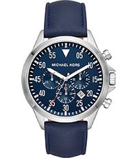 Horlogeband Michael Kors MK8617 Leder Blauw 22mm