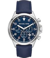 Horlogeband Michael Kors MK8617 Leder Blauw 22mm - thumbnail