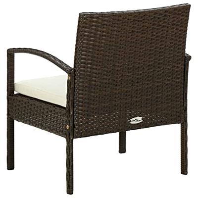 VidaXL Tuinstoel met kussen poly rattan bruin
