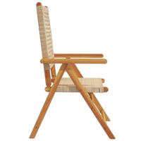 Tuinstoelen 2 st massief acaciahout en poly rattan beige - thumbnail