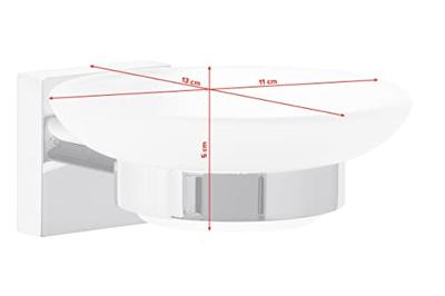 tesa ekkro 40240-00000-00 Zeepschaaltje Chroom (glanzend), Wit (gesatineerd)