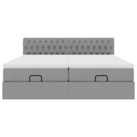Ottoman bed met matrassen 160x200cm stof lichtgrijs - thumbnail