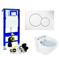 Geberit UP320 Toiletset Compleet | Inbouwreservoir | BWS Design Randloos Wit | Met drukplaat | SET78 - thumbnail
