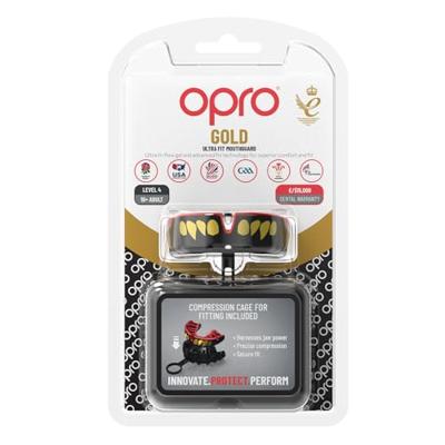 Opro 790018 Gold Ultra Fit Jaws Mouthguard - Black-Red - SR