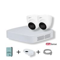Dahua Camera Set met 2x 4MP WizSense Camera's Wit - 2TB HDD - 4-kanaals Recorder - thumbnail