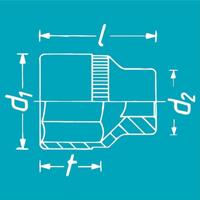 HAZET Dopsleutel 900-19 · 1/2 inch (12,5 mm) vierkant hol · Buiten-zeskant-tractieprofiel · SW 19 mm - thumbnail