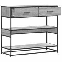 Wandtafel 90x35x80 cm bewerkt hout grijs sonoma eikenkleurig - thumbnail