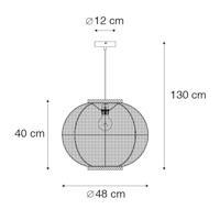 QAZQA Smart hanglamp bruin 48 cm incl. Wifi G95 - Rob - thumbnail