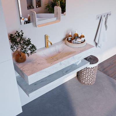 MONDIAZ ALAN-DLUX 110cm planchet Opalo. Vrijhangende wastafel CLOUD midden 1 kraangat, kleur Opalo.