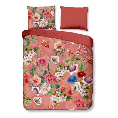 Descanso Dekbedovertrek "bloemen" - Terra - (140x200/220 cm) - Biologisch Katoen satijn