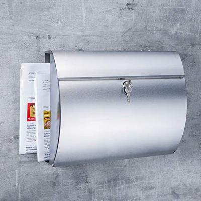 HI brievenbus met krantenhouder 38x13,3x30,4 cm roestvrij staal