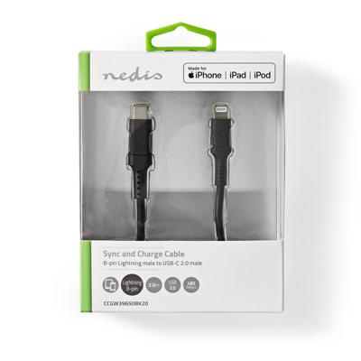 Apple Lightning Cable | Apple Lightning 8-Pin Male - USB-C | 2.0 m | Zwart