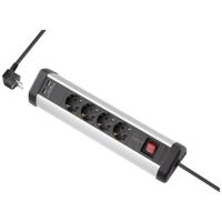 Sygonix SY-5145336 Bureaustekkerdoos Zwart, Zilver Randaarde stekker 1 stuk(s) - thumbnail