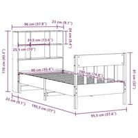 Bedframe zonder matras massief grenenhout wit 90x190 cm - thumbnail