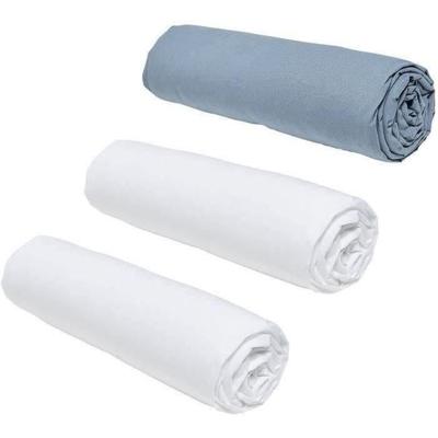 Set van 3 teday essentiële vloeken - 140 x 190 cm - 2 personen - 100% katoen - krijt/ denim