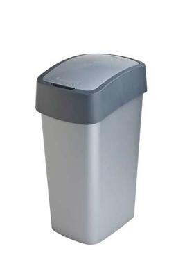 Curver flip bin 45 liter zilver/antraciet Curver flip bin 45 liter zilver/antraciet