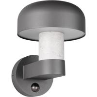 LED Tuinverlichting - Wandlamp Buitenlamp - Trion Freek - E27 Fitting - Rond - IP54 - Bewegingssensor - Betongrijs- Aluminium - thumbnail
