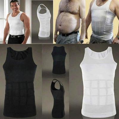 3st mannen Slimming Body Shaper Vest ondergoed Size:XL(White)