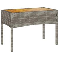 Tuinbank 2-zits met kussens en tafel poly rattan grijs - thumbnail