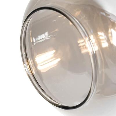 QAZQA Plafondspot zwart met smoke glas langwerpig 3-lichts - Zuzanna