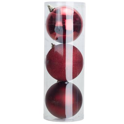 Cosy @Home Kerstballen Rood ø 15  cm - 3 Stuks