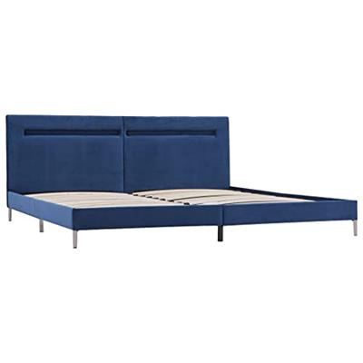 Bedframe met LED stof blauw 180x200 cm