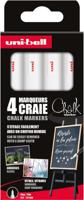 Uni-ball krijtmarker, ronde punt van 0,9-1,3 mm, etui van 4 stuks, wit - thumbnail