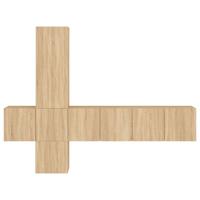 5-delige Tv-wandmeubelset bewerkt hout sonoma eikenkleurig - thumbnail