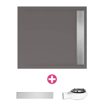 Douchevloer Xenz Easy Tray | 90x90 cm | Incl.Gootcover en Afvoersifon | Acryl | Vierkant | Antraciet mat Douchevloer Xenz Easy Tray | 90x90 cm | Incl.Gootcover en Afvoersifon | Acryl | Vierkant | Antraciet mat