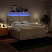 Boxspring met matras stof crèmekleurig 180x200 cm - thumbnail