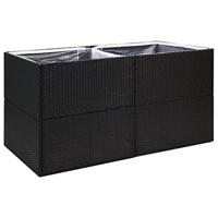 Plantenbak 157x80x80 cm poly rattan zwart - thumbnail