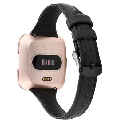 Voor Fitbit versa Razy paard textuur lederen riem (zwart) Voor Fitbit versa Razy paard textuur lederen riem (zwart)