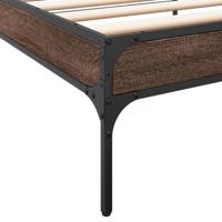 Bedframe bewerkt hout en metaal bruin eikenkleurig 90x200 cm - thumbnail
