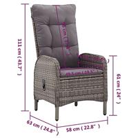 3-delige Bistroset poly rattan grijs - thumbnail