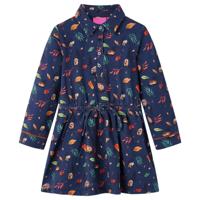 VidaXL Kinderjurk met lange mouwen 140 marineblauw - thumbnail