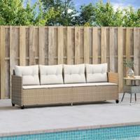 Ligbed met kussens poly rattan beige - thumbnail