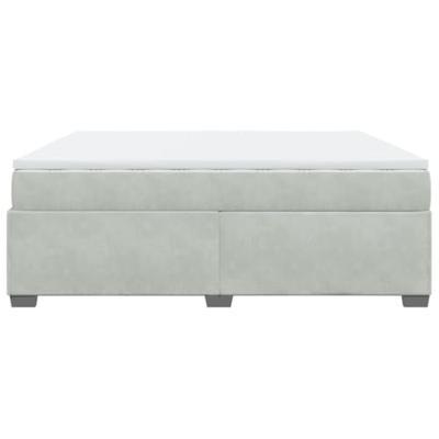 Boxspring met matras fluweel lichtgrijs 200x200 cm