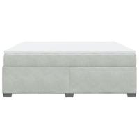 Boxspring met matras fluweel lichtgrijs 200x200 cm - thumbnail